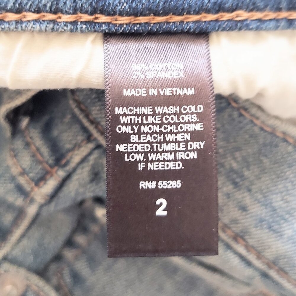 Express Jean Button Up Front Denim Jean Skirt Size 2 Blue - Picture 8 of 9